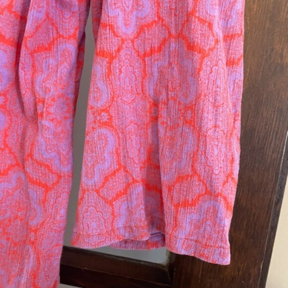 J.Crew Pink Paisley 3/4 Sleeve Tunic, Size XL - Picture 2 of 6